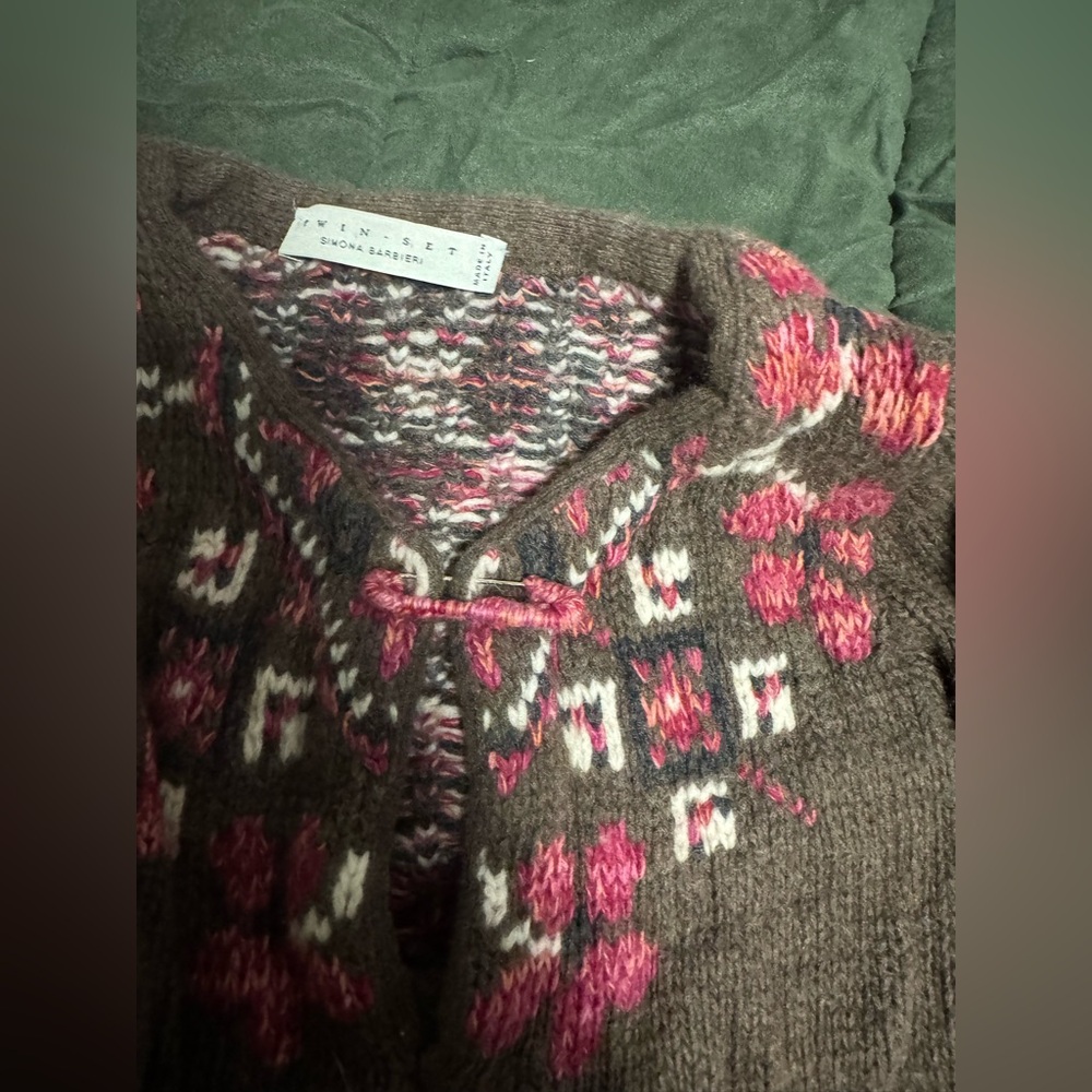 Twin set wool Brown Floral Sweater - Picture 6 of 8